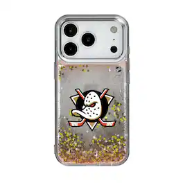 Keyscaper - NHL - Anaheim Ducks Linen Logo iPhone Glitter Case - 14 Pro - Multicolor