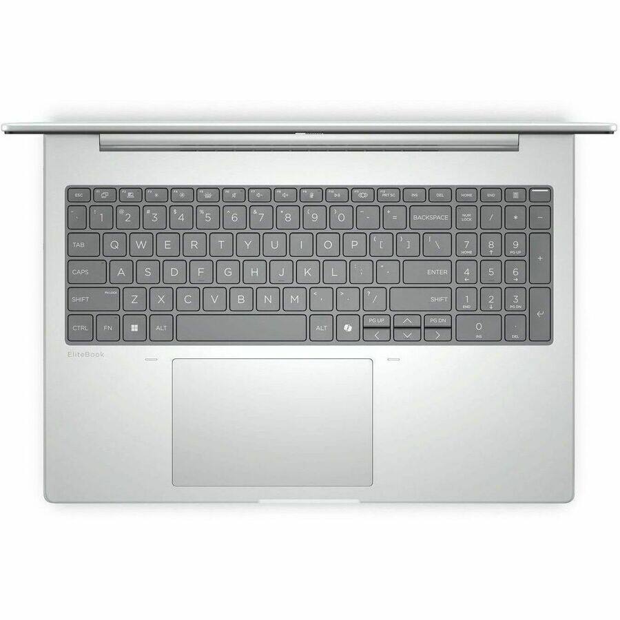 Sure, here is the corrected and grouped text from the image:

**Top Row:**
- Esc
- 1 2 3 4 5 6 7 8 9 0 - = Backspace

**Second Row:**
- Tab Q W E R T Y U I O P [ ] \

**Third Row:**
- Caps A S D F G H J K L ; ' Enter

**Fourth Row:**
- Shift Z X C V B N M , . / Shift

**Left Side:**
- Ctrl Fn Windows Alt

**Right Side:**
- Alt Spacebar

**Function Keys:**
- F1 F2 F3 F4 F5 F6 F7 F8 F9 F10 F11 F12

**Additional Keys:**
- Insert Delete Home End Page Up Page Down

**Bottom Row:**
- Ctrl Fn Windows Alt

**Touchpad:**
- EliteBook

**Other:**
- No visible text on the touchpad