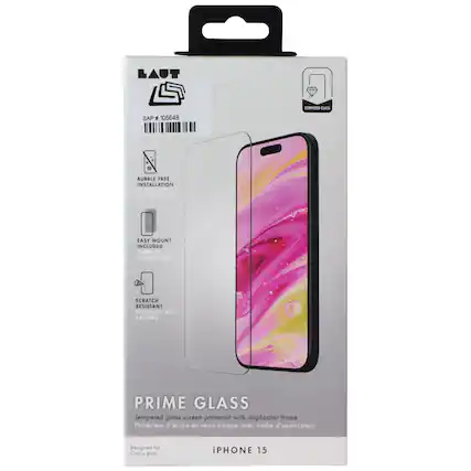Laut Tumiprio Glave Sap E 105648 Bubble Free Installation Installation Sans Bulles East Mount Included Cadre De Montage Ncl Scratch Resistant Resistant Aux Rayures Prime Glass Tempered Glass Screen Protector With Applicator Frame Protecteur D'cran Un Verre Tremp Avec Cadre D'appliquateur Designed For Conce Pour Iphone 15