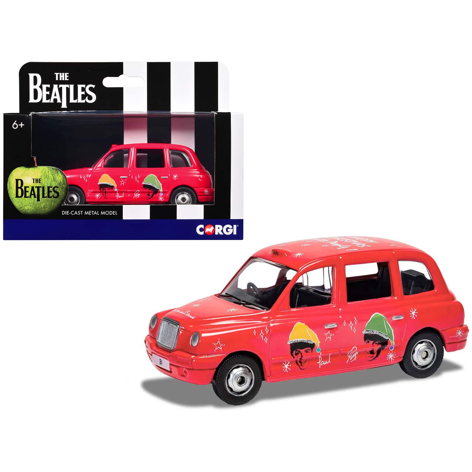 "The Beatles London Taxi RHD (Right Hand Drive) ""Christmas Taxi"" Red with Graphics Diecast Model by Corgi" price history on PriceWatchPro