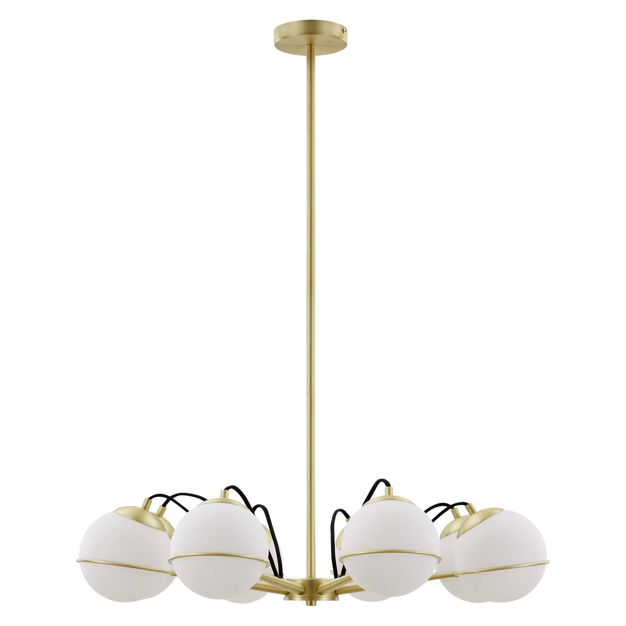 Alt View 2. Modway - Hanna 8-Light Chandelier by Modway - Opal Gold.
