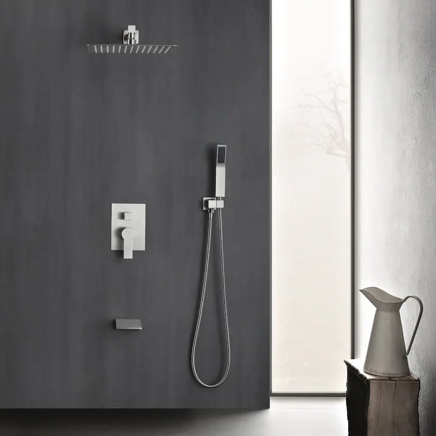 Waterfall Functions Boyel Living 12 Inch Rain Shower System Brass SUS304 3 Function Valve ...