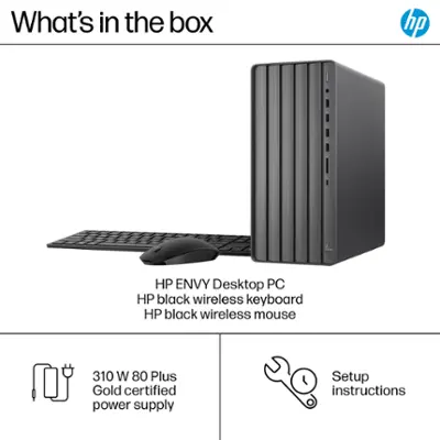 HP - Envy Desktop - Intel Core i5 - 12GB Memory - 1TB SSD - Black