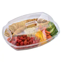 FridgeMate - Flip-Lid Acrylic Chilled Serving Platter - Clear