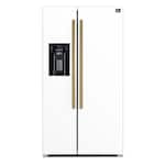 Forno Appliances - Salerno 20 Cu. Ft. Side-by-Side Counter-Depth Refrigerator with Ice and Water Dispenser - White