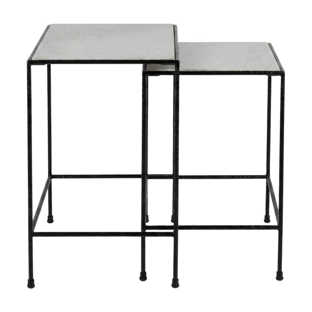 Front. Butler Specialty - Carrera Nesting Tables - Black,Black And White.