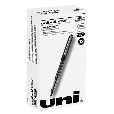 UNIBALL VISION SUPER INK UNI ASANST PROTECTS ROLLER CYLINDRE MICRO 0.5 BLACK NOR 12 VISION MON UNIBALL FAN UNI