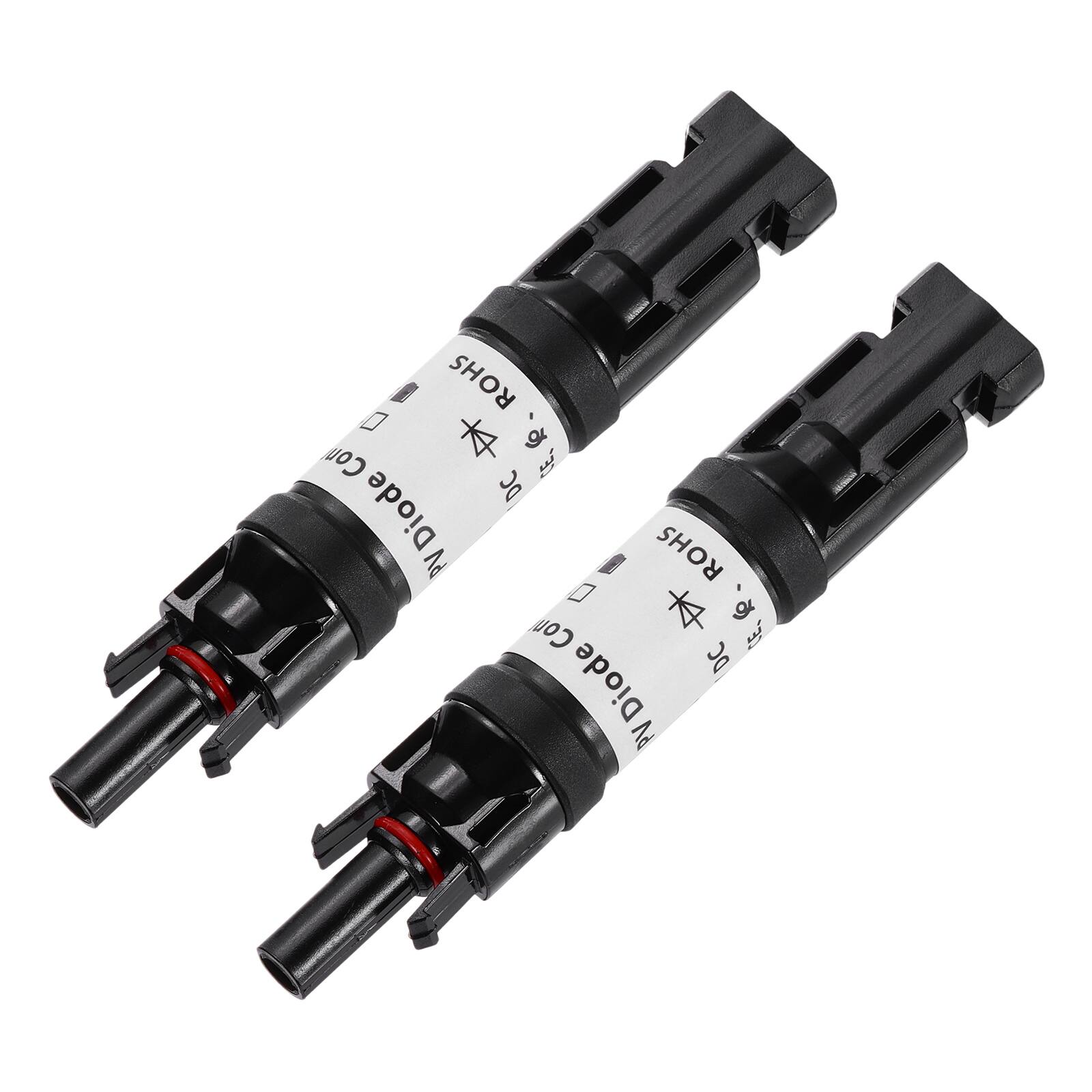 Unique Bargains - 2pcs 20A Built-in Diode Solar Wire Connector Anti-backflow 1000V IP67 Male/Female for PV System - Black