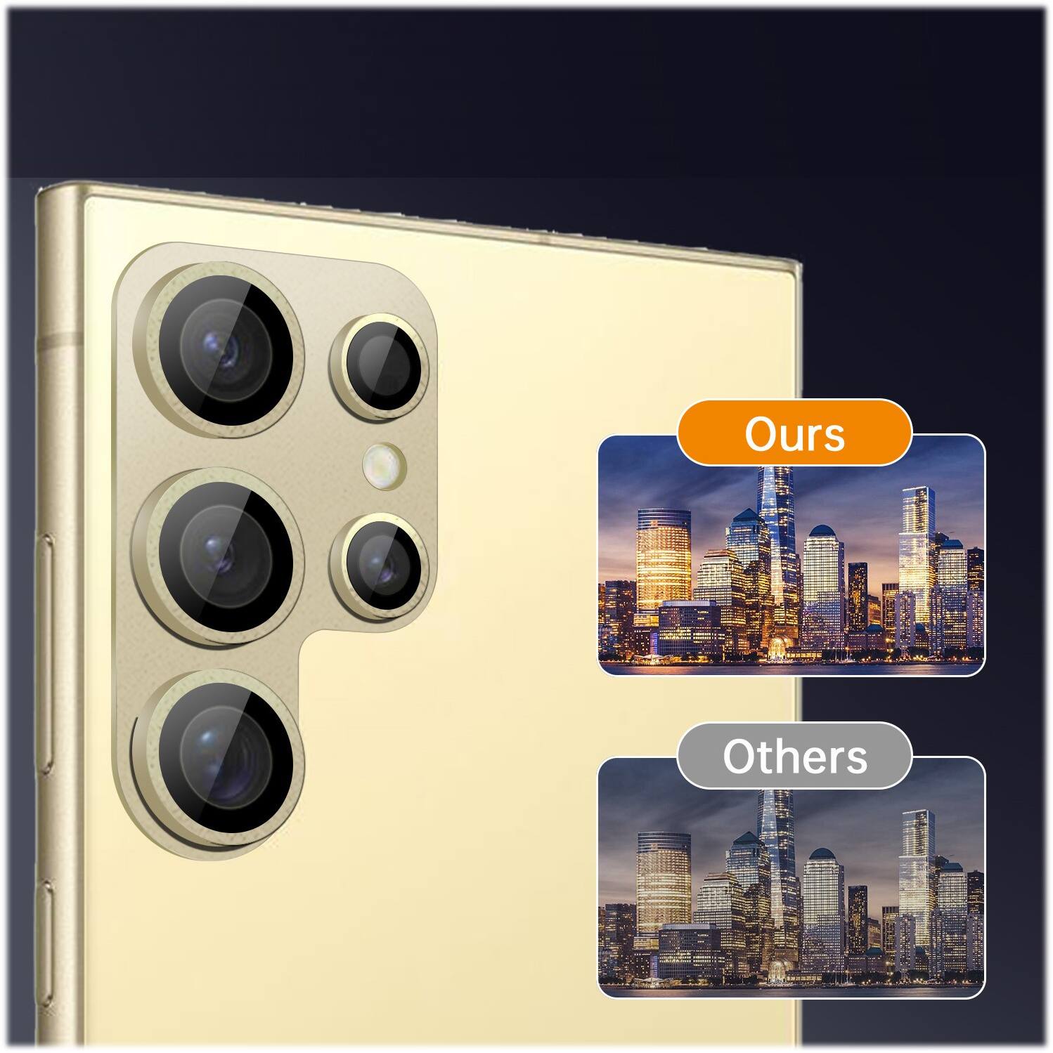 Alt View 12. SaharaCase - ProShock Camera Lens Protector for Samsung Galaxy S24 Ultra (2-Pack) - Yellow.