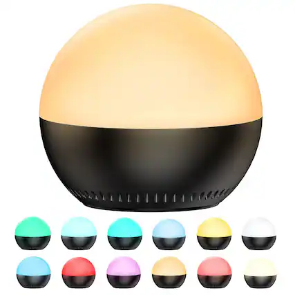Front. Dazzed Corner - Portable Small Sound Machine,Baby Night Light White Noise Machine - Black.