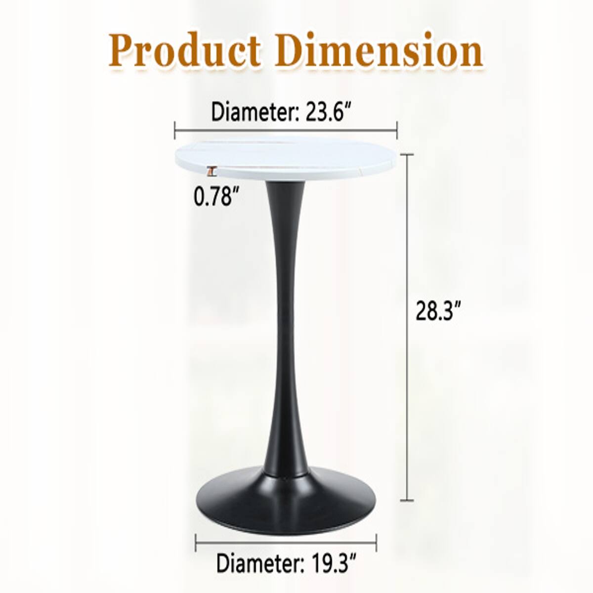 Product Dimension

Diameter: 23.6"  
Height: 28.3"  
Thickness: 0.78"  
Diameter: 19.3"