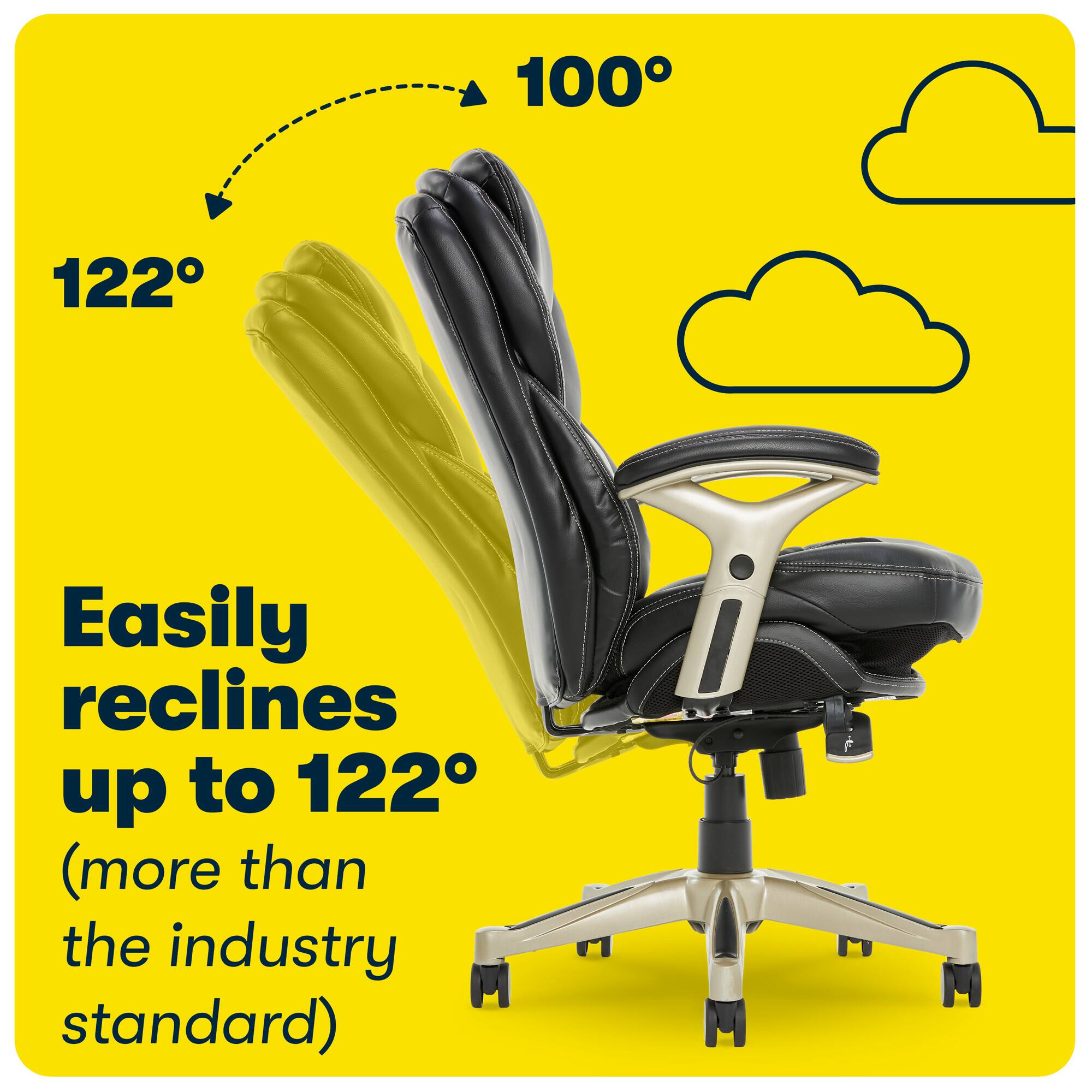 Alt View 11. Serta - Upholstered Back in Motion Health & Wellness Office Chair with Adjustable Arms - Bonded Leather - Black.
