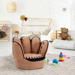 Costway - Kids Sofa Five Finger Armrest Chair Couch Children Living Room Toddler Gift - Brown
