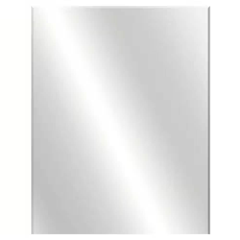 Angle. Hivvago - 36-in x 30-in Flush Mount Bathroom Wall Mirror - Hang Vertically or Horizontally - White.