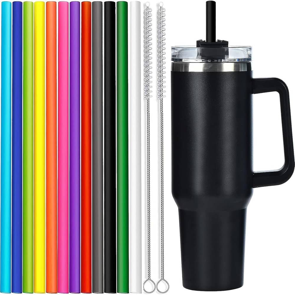 12 Pack Color Replacement Straws for Stanley 40 oz 30 oz Tumbler - Multicolor