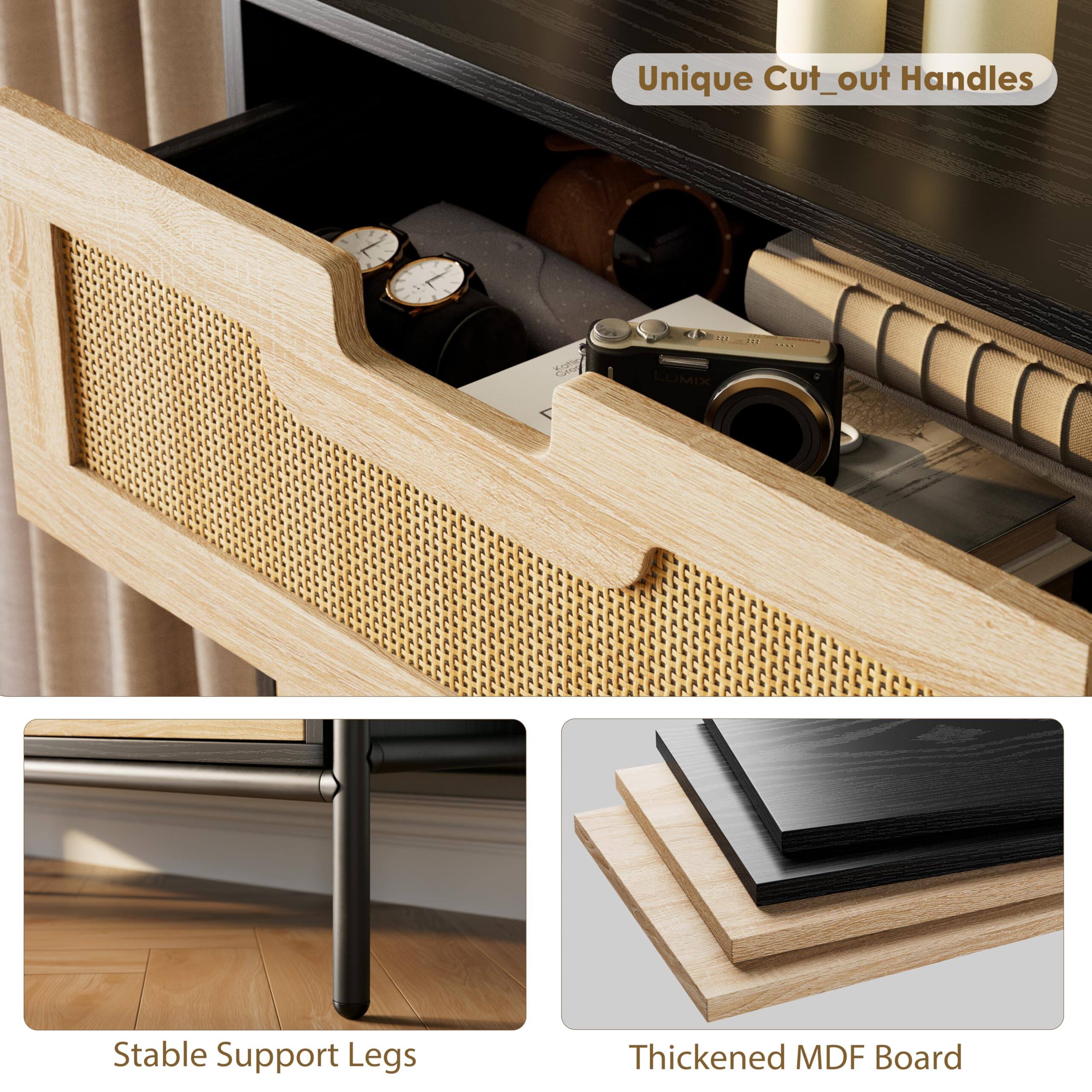 Unique Cut-out Handles  
Stable Support Legs  
Thickened MDF Board