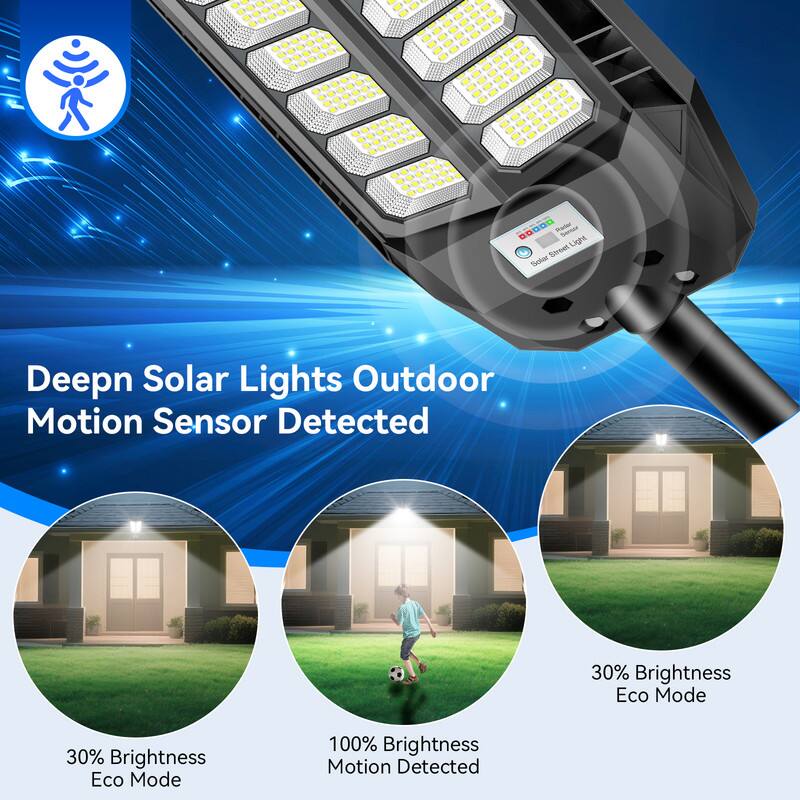 Deepn Solar Lights Outdoor Motion Sensor Detected

30% Brightness Eco Mode

100% Brightness Motion Detected

30% Brightness Eco Mode
