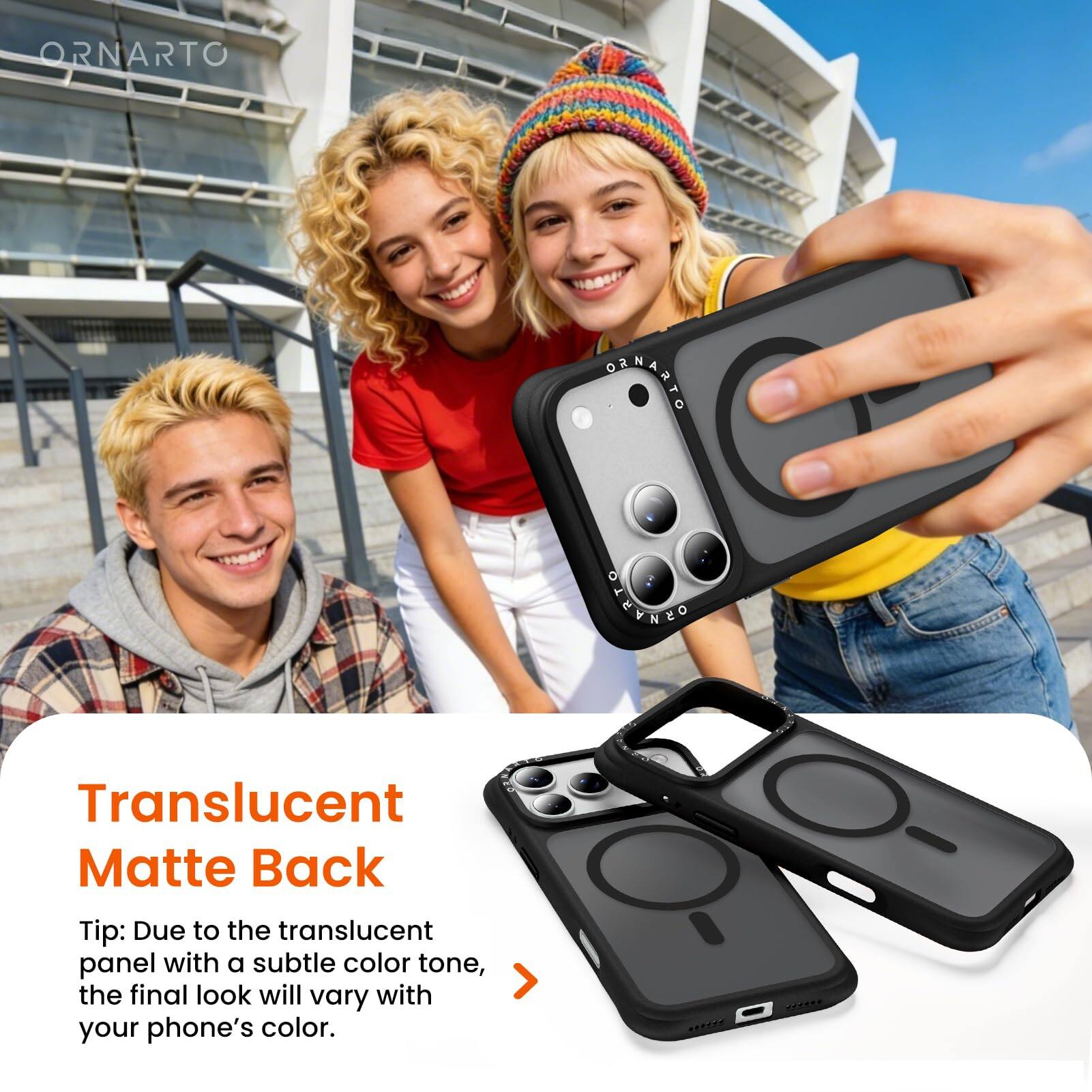 ORNARTO DAMARTO SEEVRED

Translucent Matte Back

Tip: Due to the translucent panel with a subtle color tone, the final look will vary with your phone's color.
