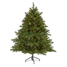 BreeBe - 6’ Wyoming Pine Christmas Tree w/450 Lights & 1090 Tips - Green