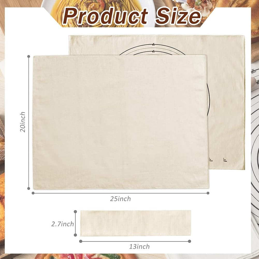 PARKER SLATER - Tessco 6-Piece Pastry Cloth & Rolling Pin Cover Set – Cotton Mats & Sleeves