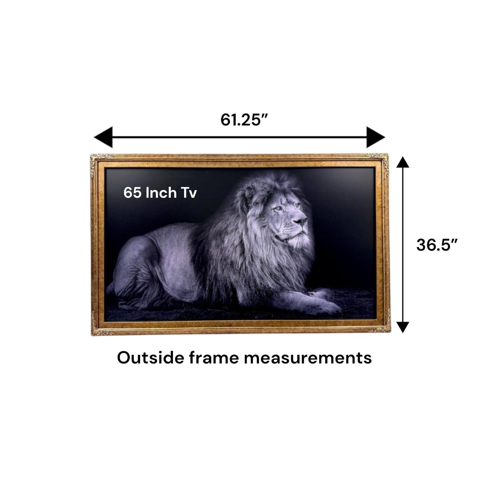61.25" 65 Inch Tv 36.5" Outside frame measurements