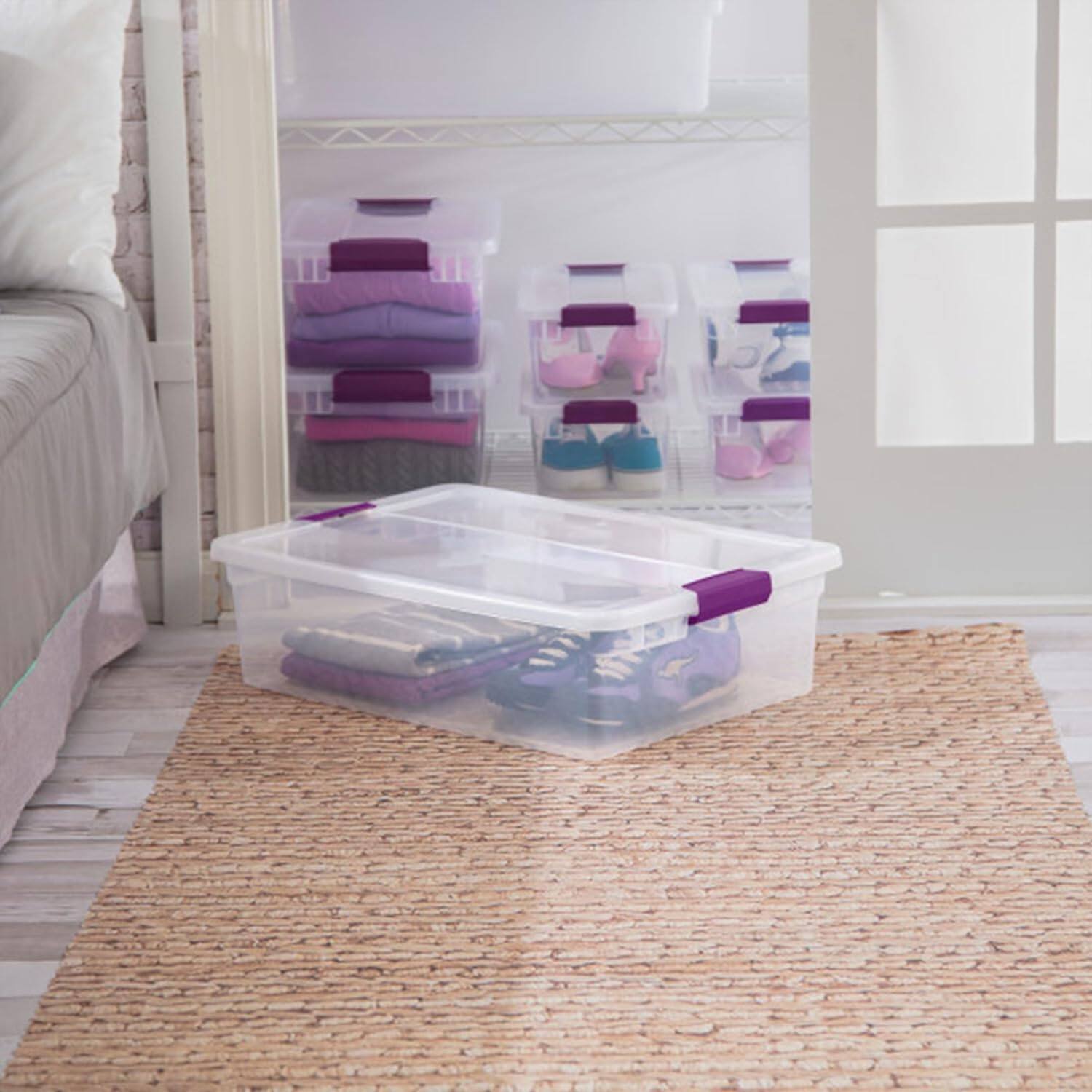 Back. RTMB - 32 Qt ClearView Latch Box 6pk – Clear, Stackable Plastic Storage Bins.