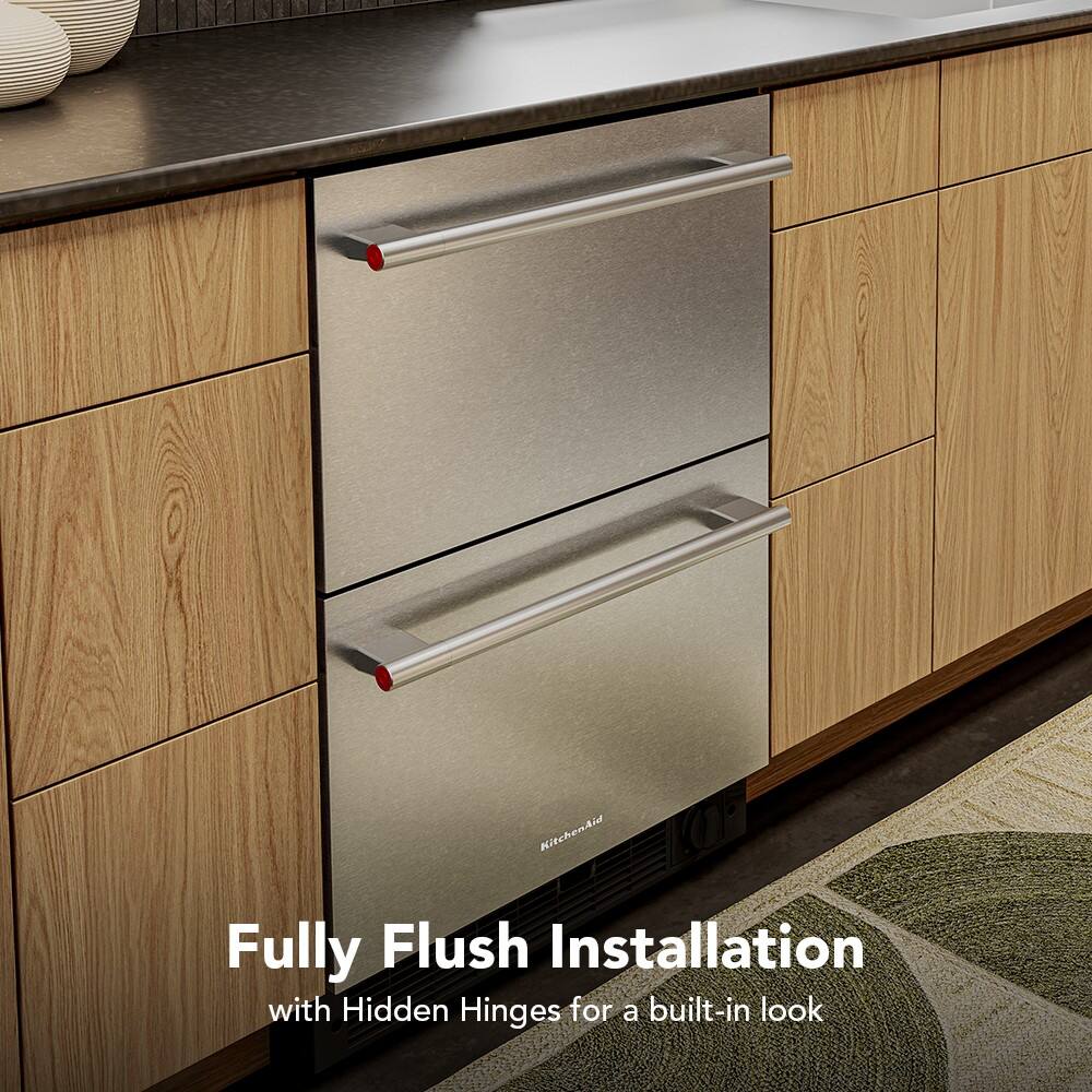 KitchenAid Fully Flush Installation with Hidden Hinges for a built-in look