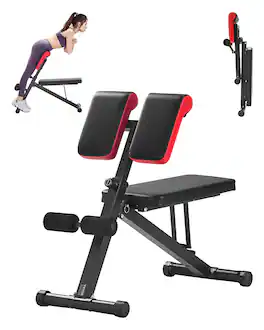 VEVOR - Multi-Functional Weight Bench for Full Body Workout, Roman Chair Hyperextension Bench, 330 lbs Adjustable - Black+Red