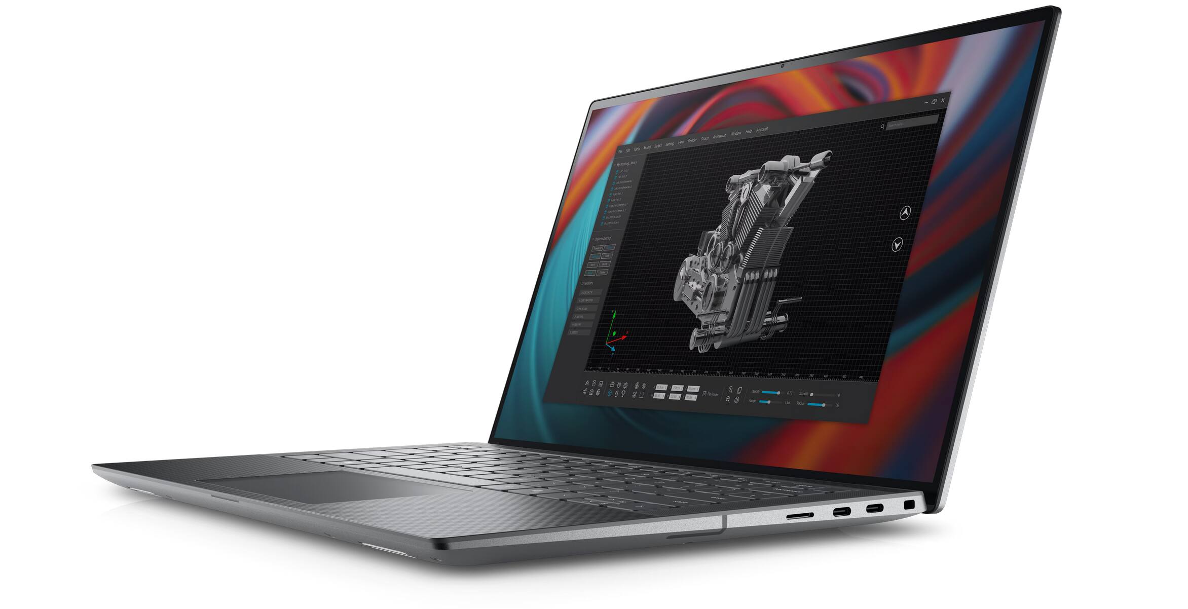 Left. Dell - Precision 5490 Notebook Laptop PC, Intel Core Ultra 7 155H, 16GB RAM + 512GB NVMe, NVIDIA RTX 1000, Camera, Win 11 Pro.