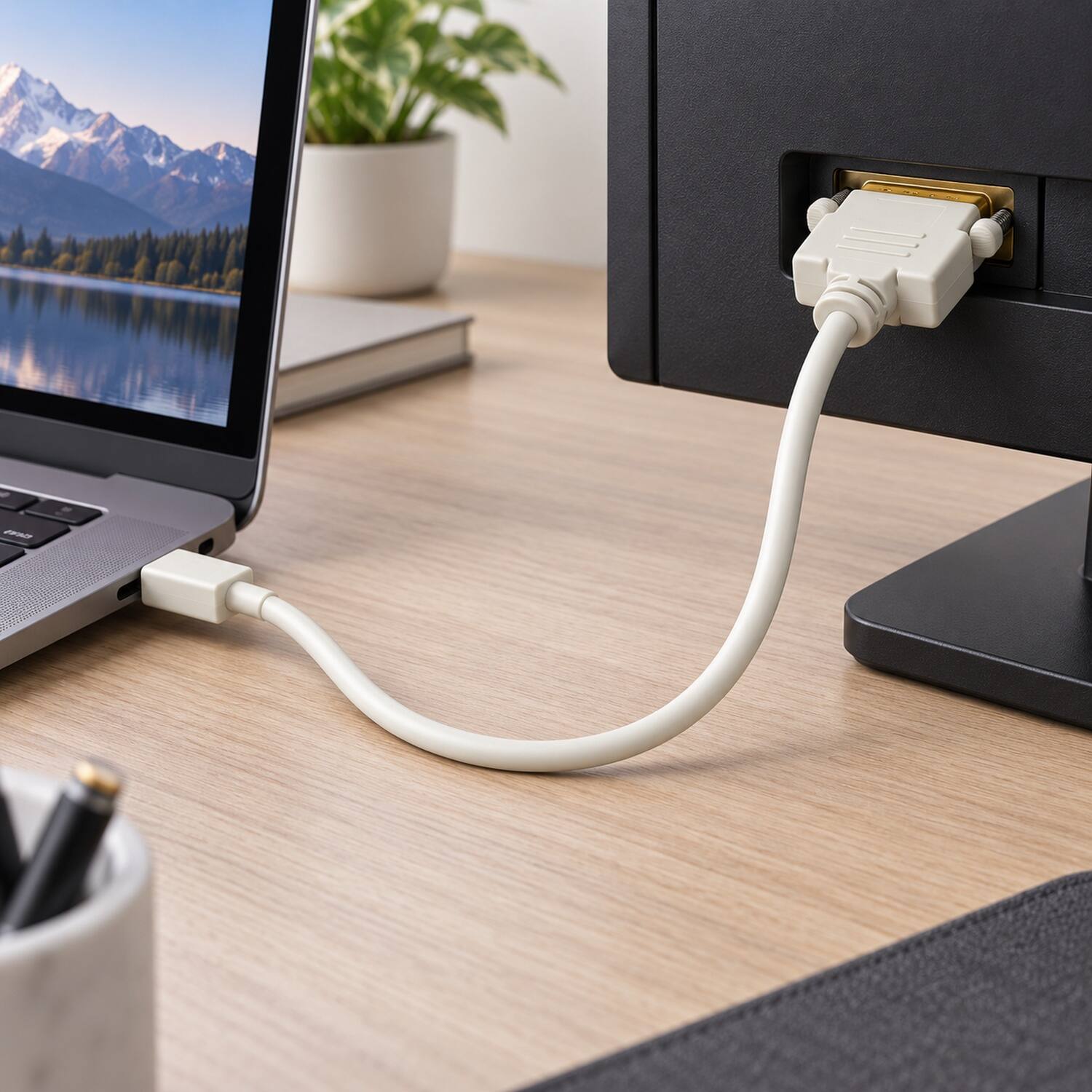 Left. Sanoxy - 6ft Mini DisplayPort to DVI Cable 32AWG - White.