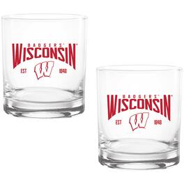 Indigo Falls - Wisconsin Badgers Two-Pack 14oz. Established Rocks Glass Set - Multicolor