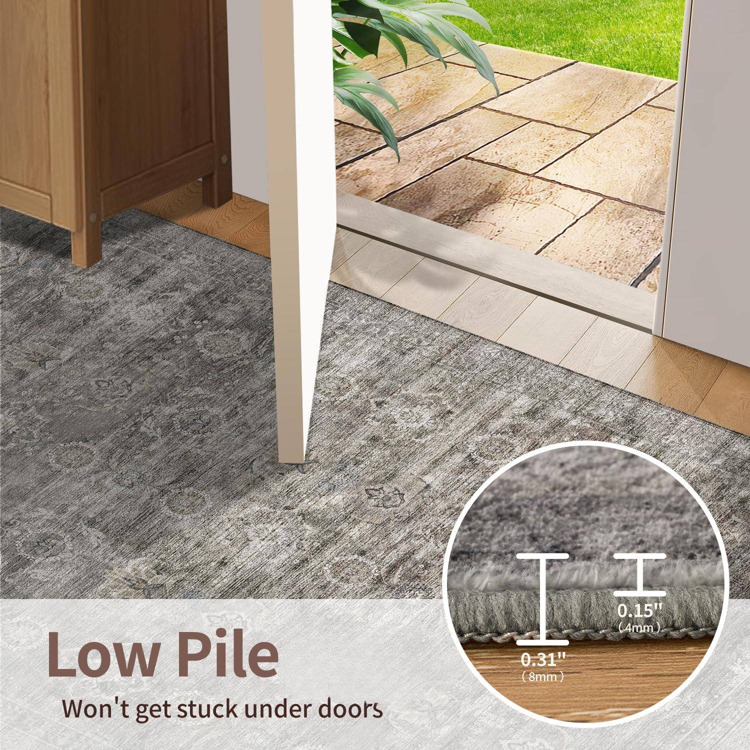 Low Pile  
Won't get stuck under doors  

0.31" (8mm)  
0.15" (4mm)