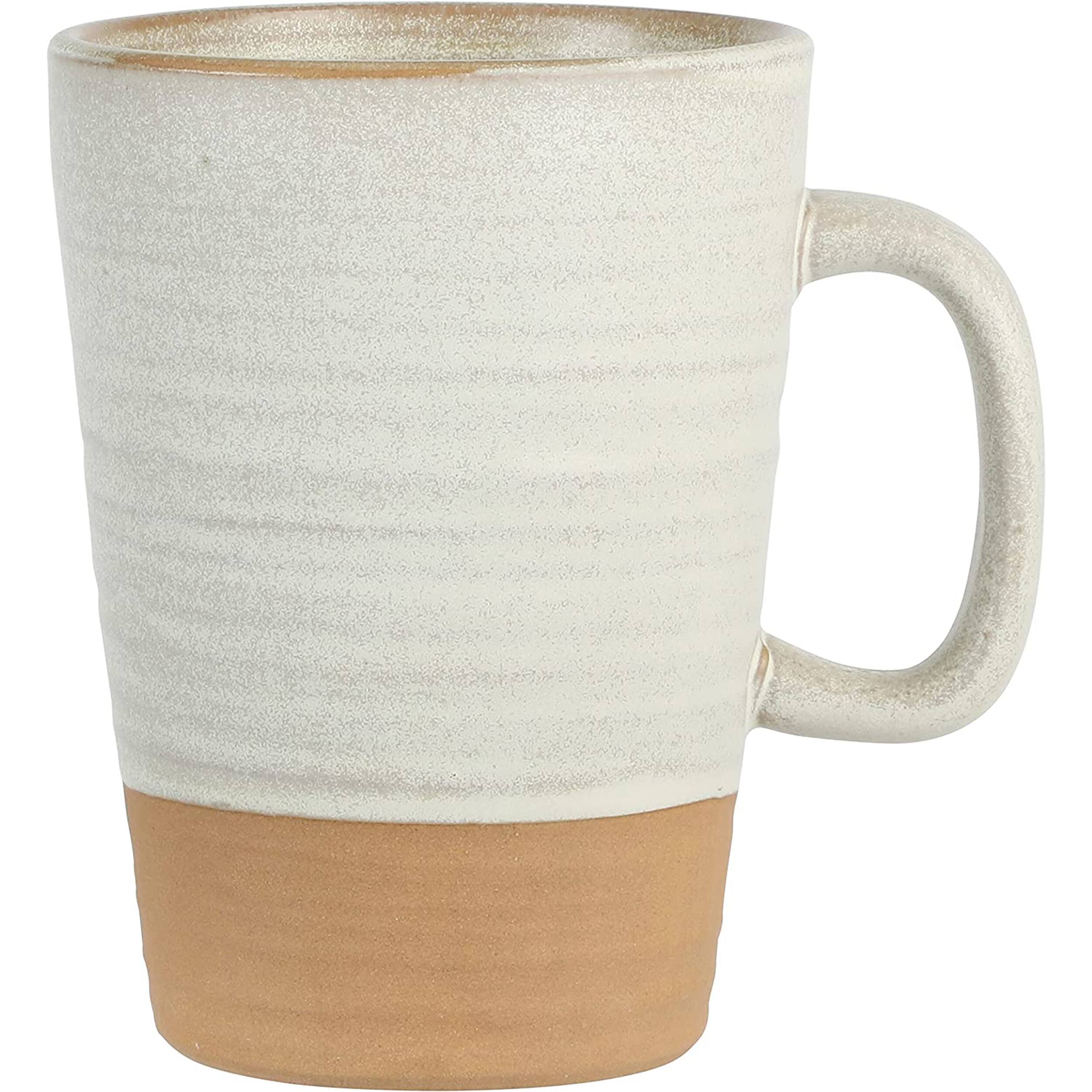 Alt View 1. Gibson - Gibson Elite Dreamweaver 4 Piece 17 Ounce Round Earthenware Mug Set in Sand Cream - Sand Cream.