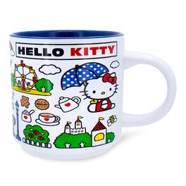 Silver Buffalo - Sanrio Hello Kitty Map Ceramic Mug | Holds 13 Ounces - Red