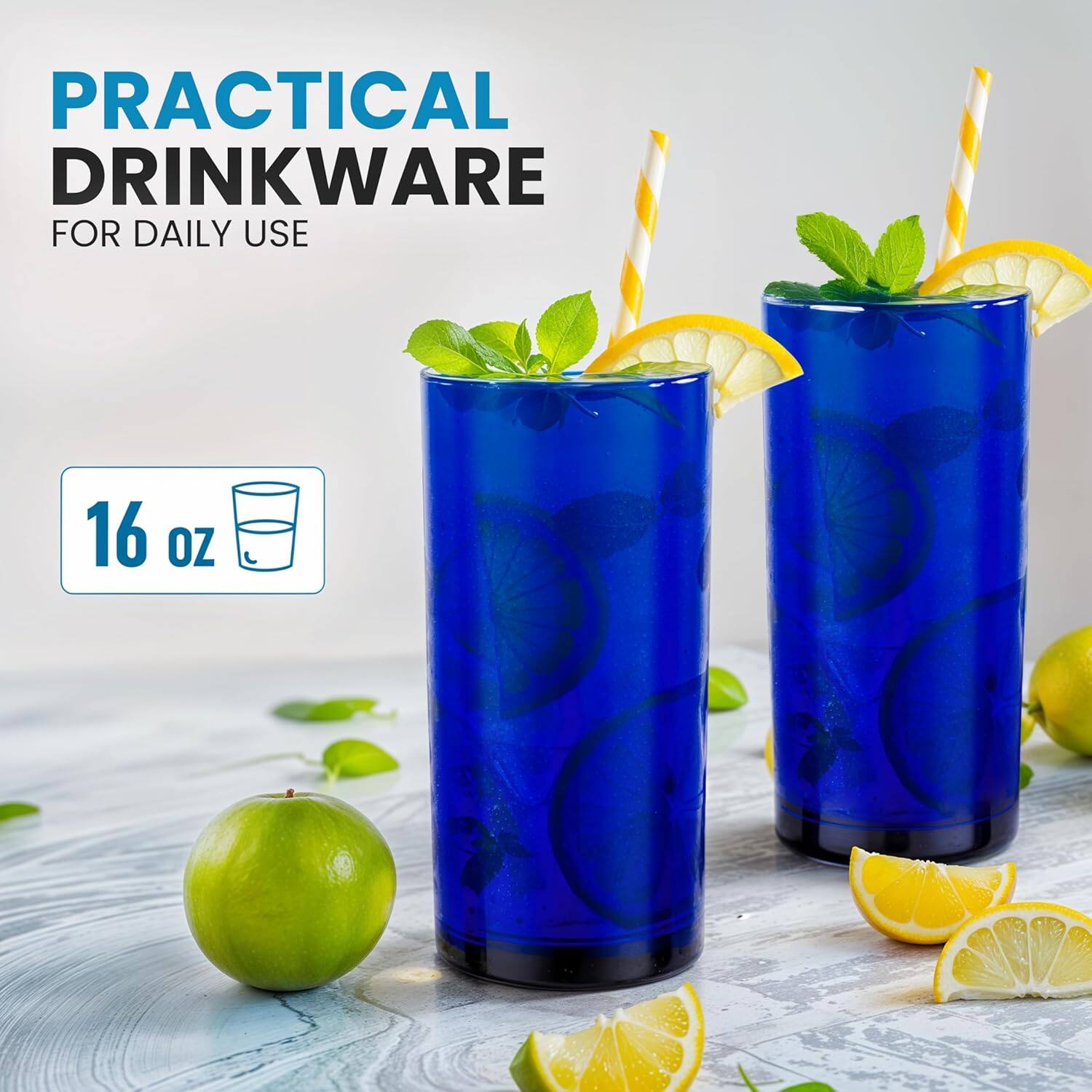 PRACTICAL DRINKWARE  
FOR DAILY USE  

16 oz