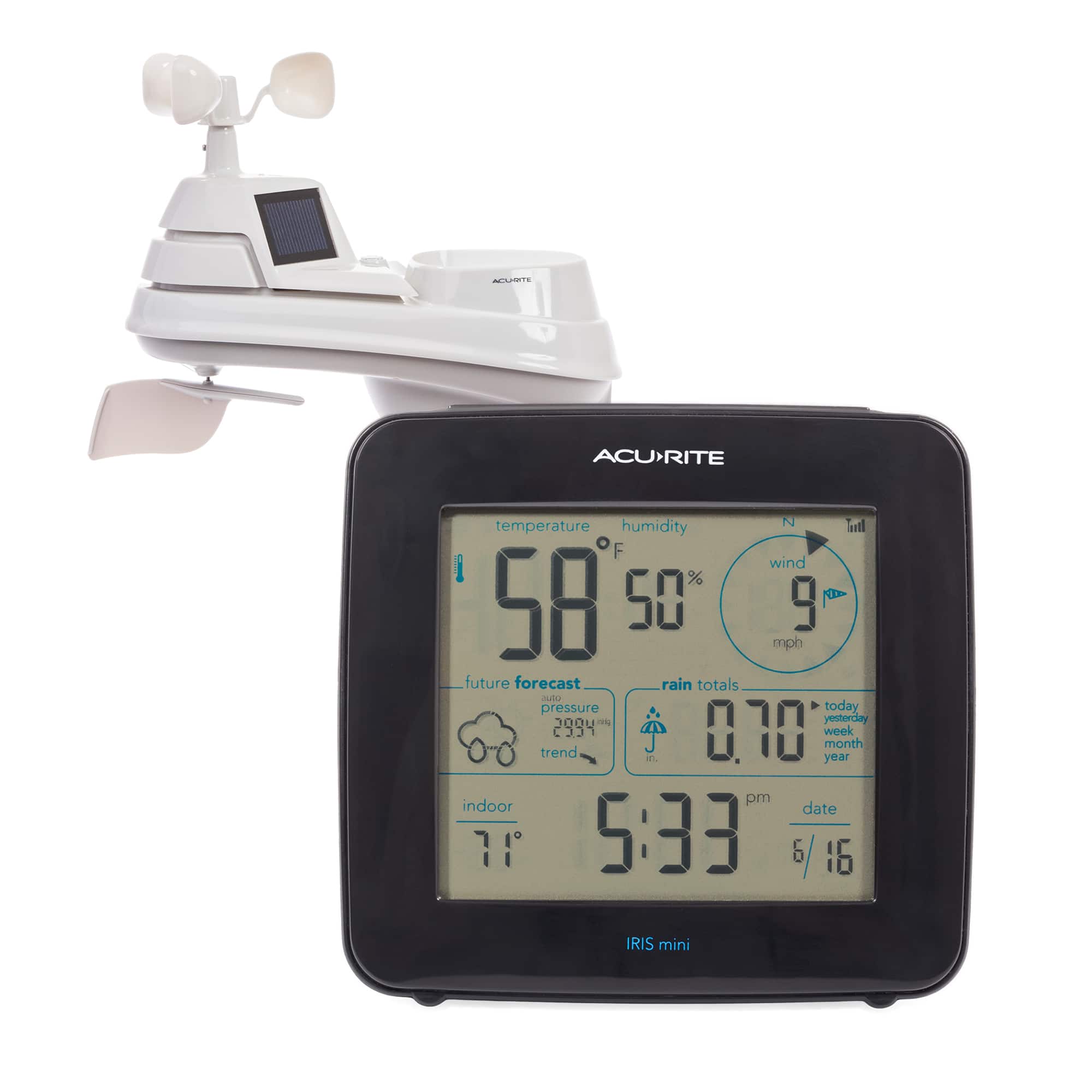 Front. AcuRite - Iris (5-in-1) Weather Station - White/Black.