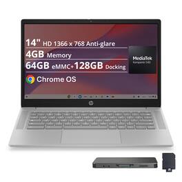 HP - 14" Chromebook - MediaTek Kompanio 540 - 4GB Memory - 64GB eMMC - Gray