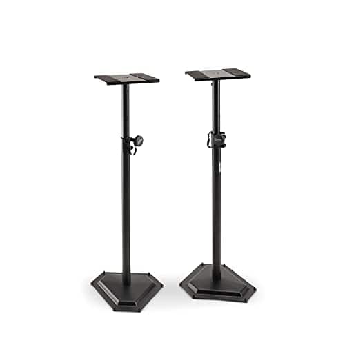 On Stage Stands - On-Stage SMS6600-P Hex-Base Monitor Stands Pair(Height-Adjustable Pedestal Studio Speaker Stands, Locking Pin, Hexagonal - Black