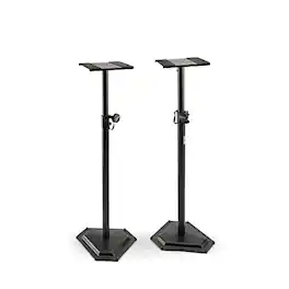 On Stage Stands - On-Stage SMS6600-P Hex-Base Monitor Stands Pair(Height-Adjustable Pedestal Studio Speaker Stands, Locking Pin, Hexagonal - Black
