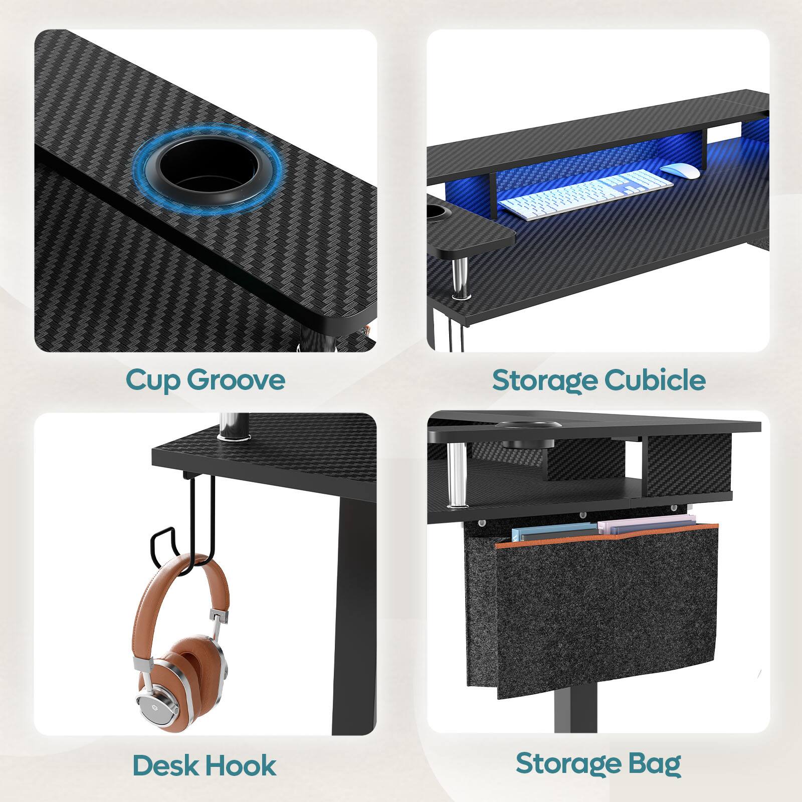 Cup Groove Storage Cubicle Desk Hook Storage Bag