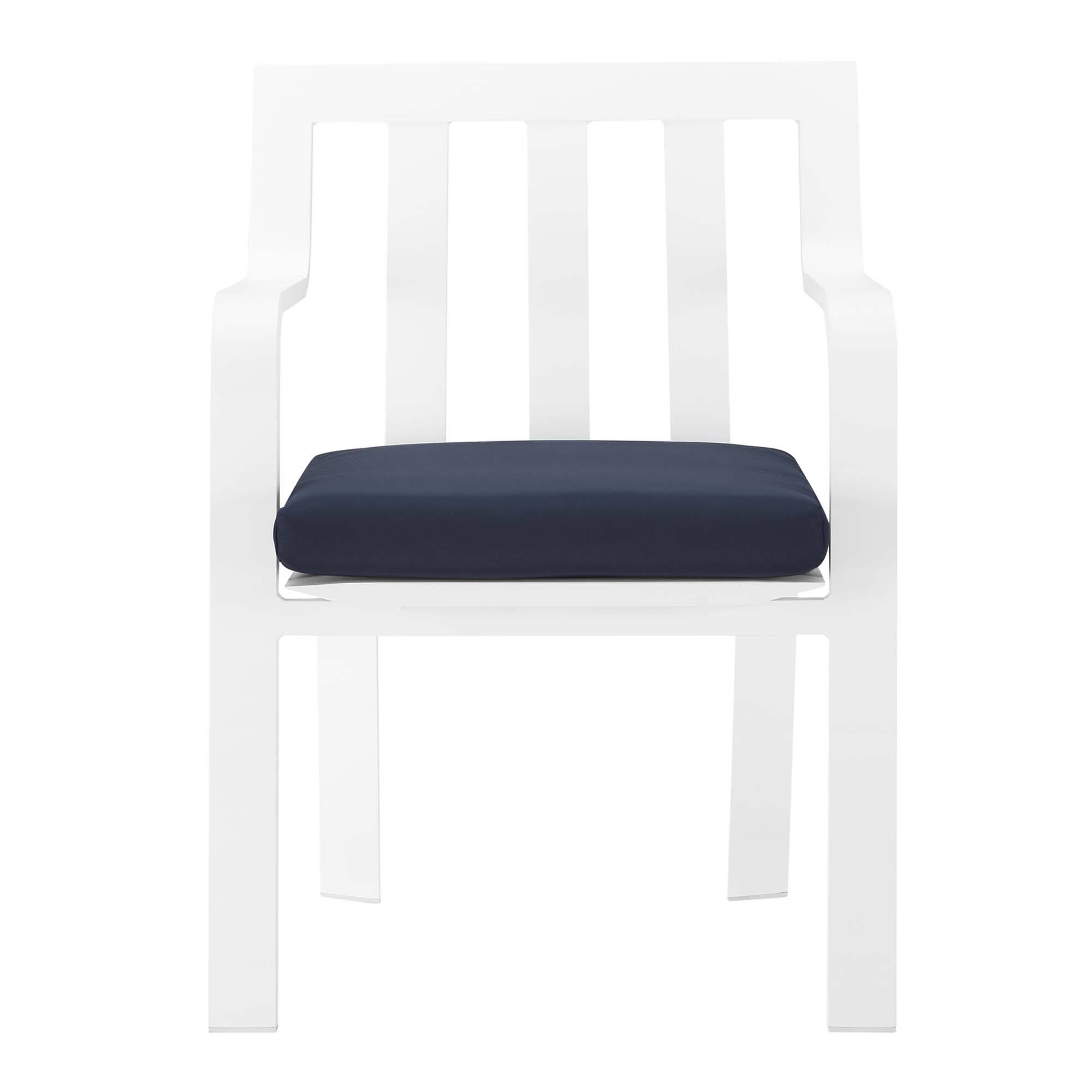 Alt View 2. Modway - Baxley Stackable Outdoor Patio Aluminum Dining Armchair by Modway - White Navy.
