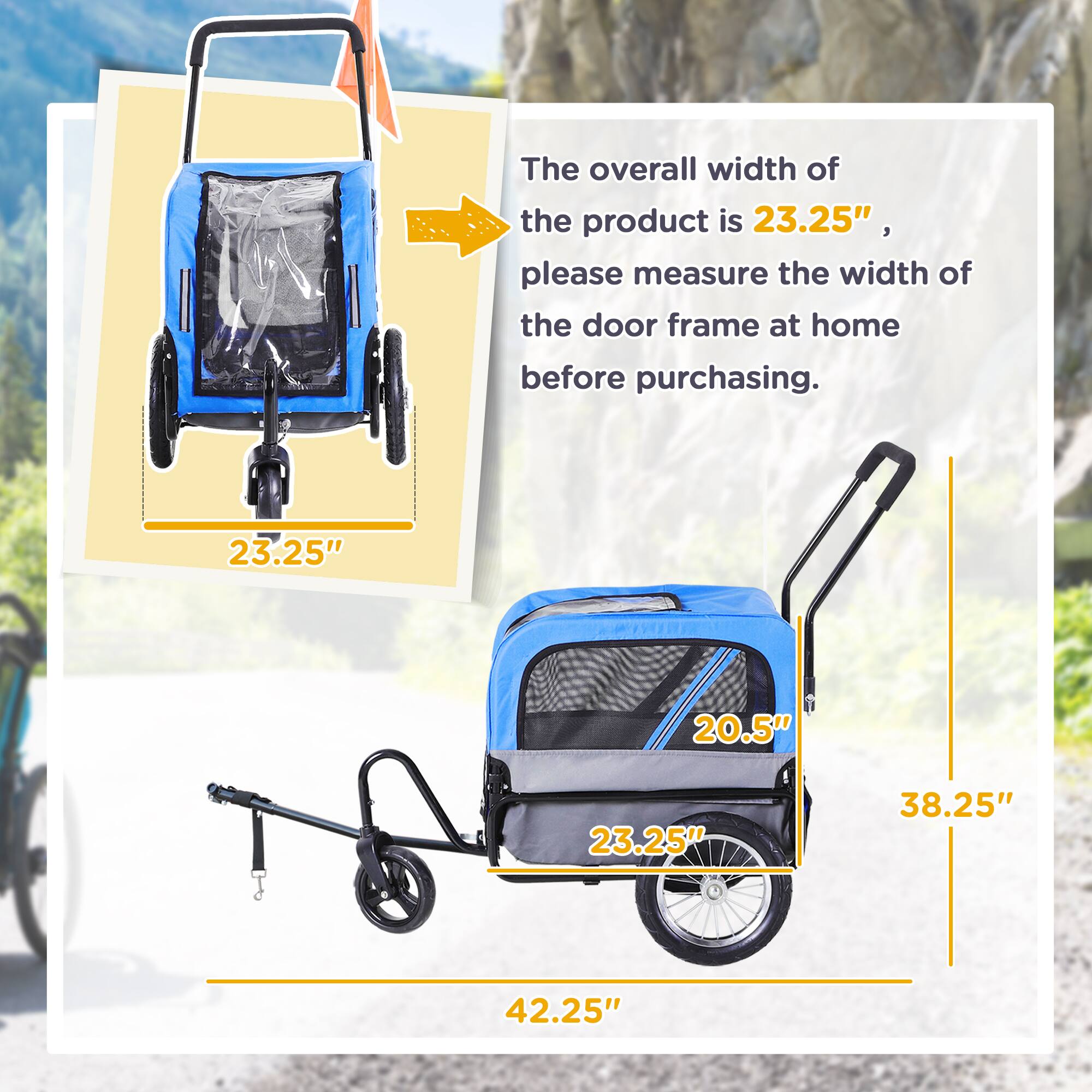 Left. Aosom - 2-in-1 Small Dog Bike Trailer and Bike Stroller with Hitch, Bicycle Trailer Sidecar Bike Wagon Cart Carrier Attachment.