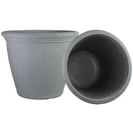 Sunnydaze - 20 in Anjelica Dual-Wall Polyresin Planter - Set of 2 - Light Gray