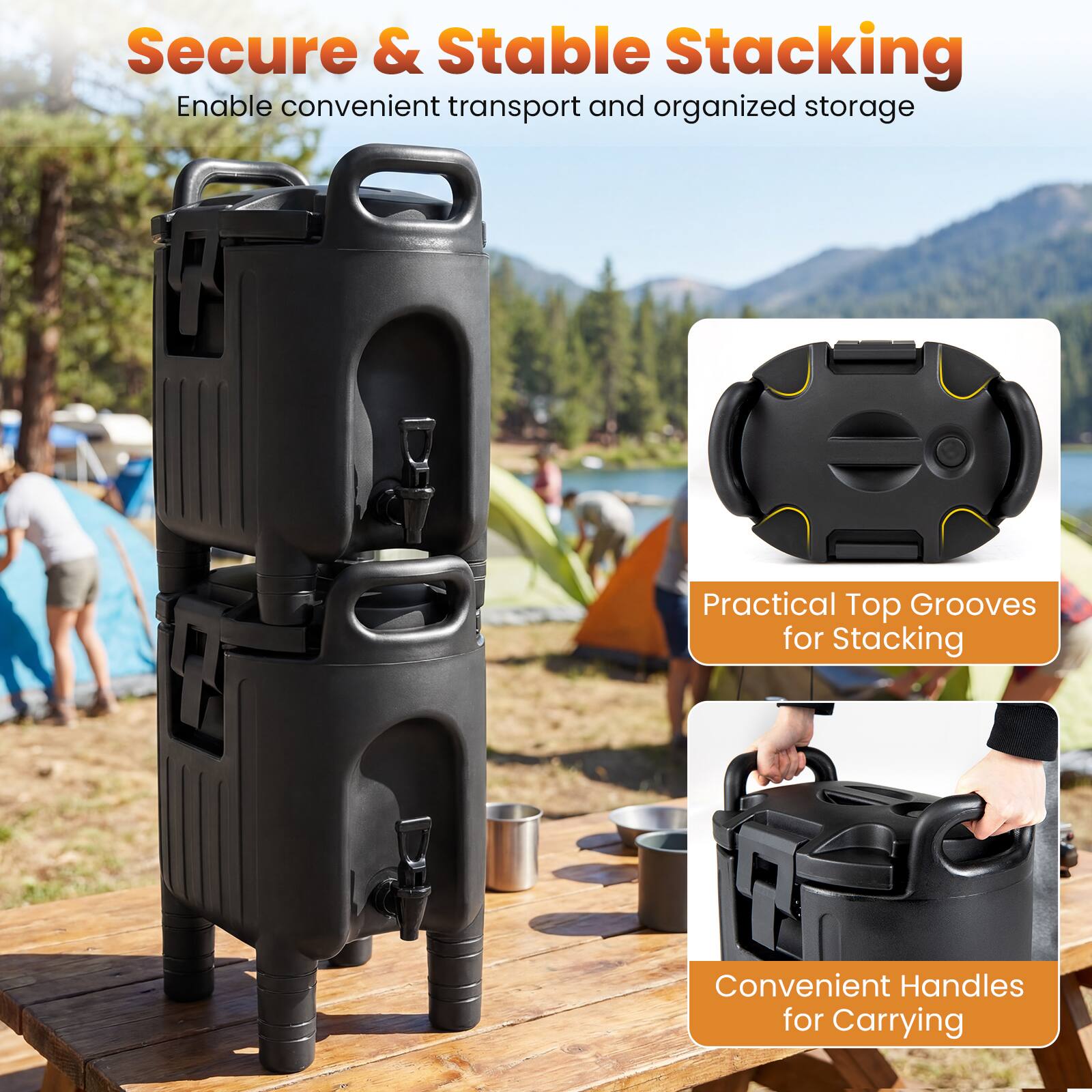 Secure & Stable Stacking  
Enable convenient transport and organized storage  

Practical Top Grooves for Stacking  

Convenient Handles for Carrying