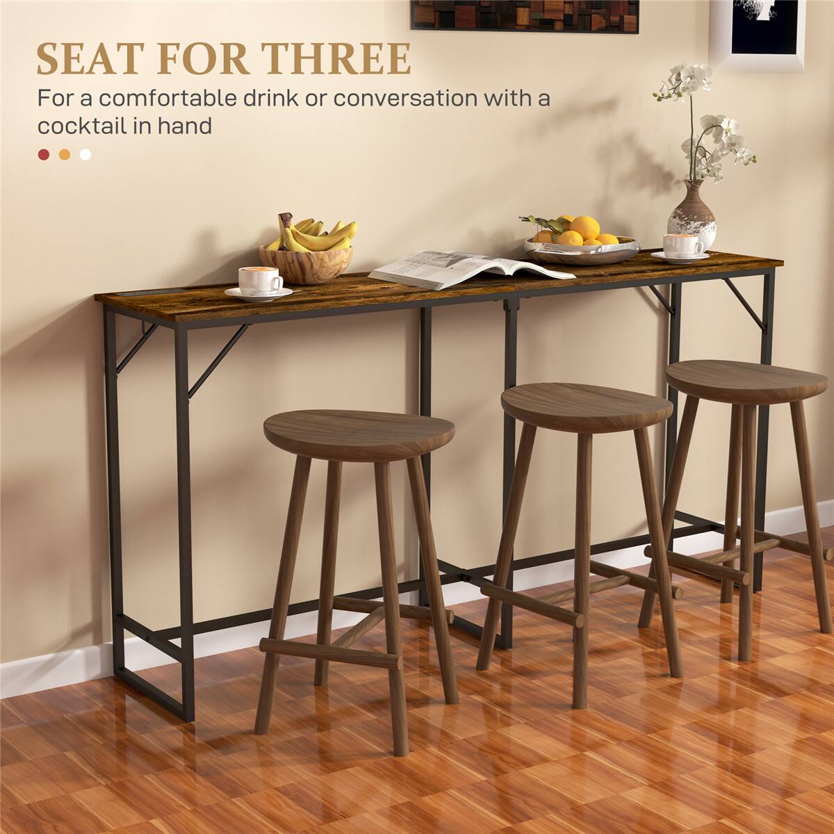 SEAT FOR THREE  
For a comfortable drink or conversation with a cocktail in hand