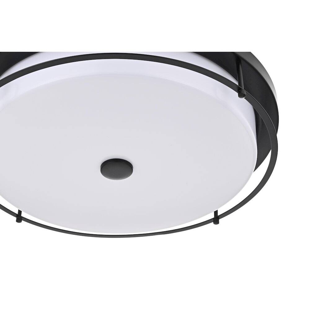 Alt View 3. Living District - Kolson 20 Inch Led Flush Mount Ceiling Light In Black - Black.