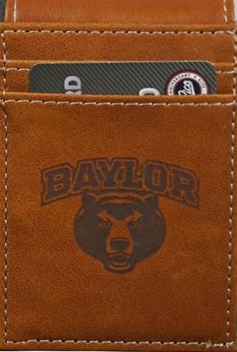 Alt View 3. Rico Industries - Baylor Bears NCAA Laser Engraved Brown Front Pocket Wallet/Money Clip - Multi.