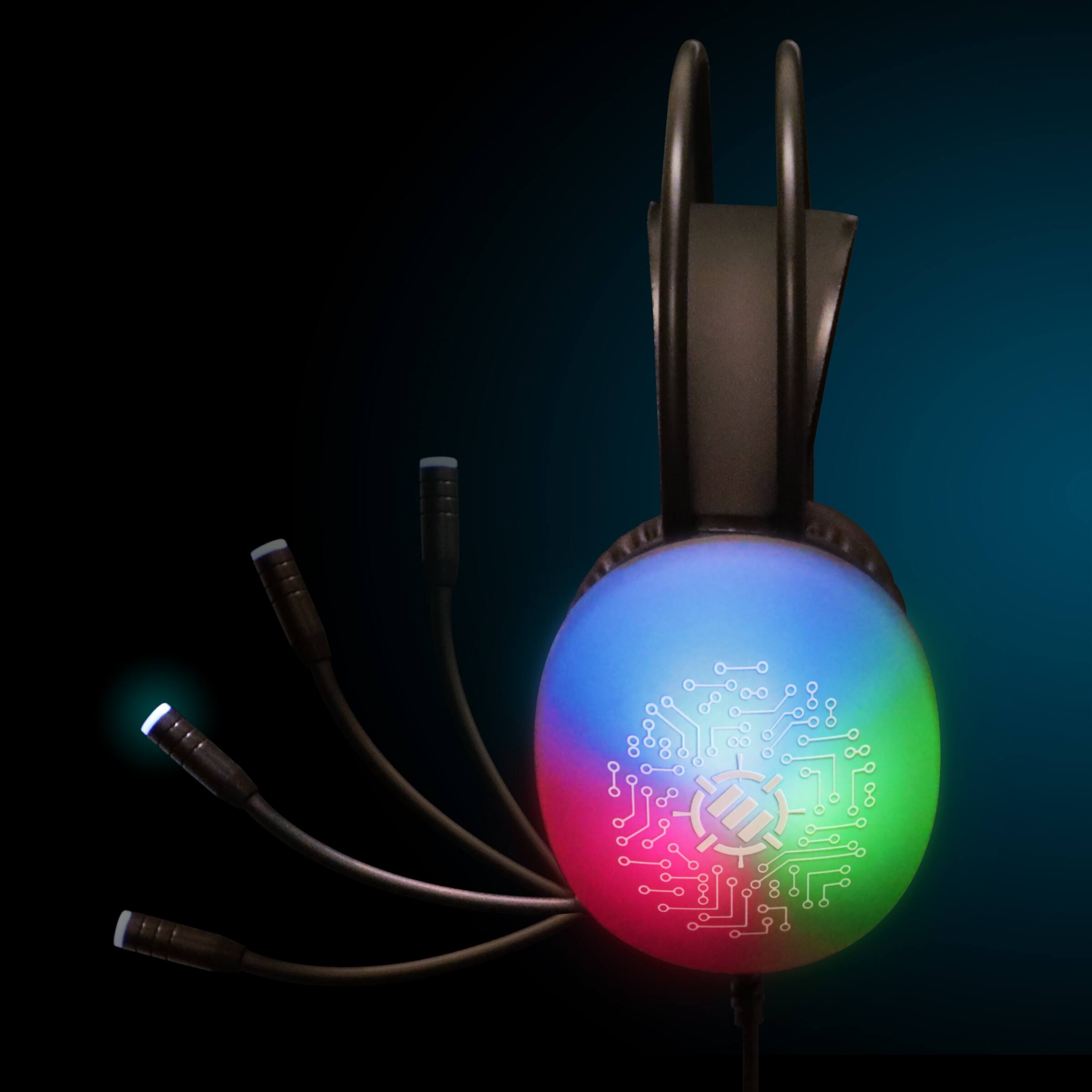 Alt View 3. ENHANCE - ENHANCE Voltaic 2 USB Gaming Headset - Stereo Gaming Headset with USB|3.5mm AUX - Clear.