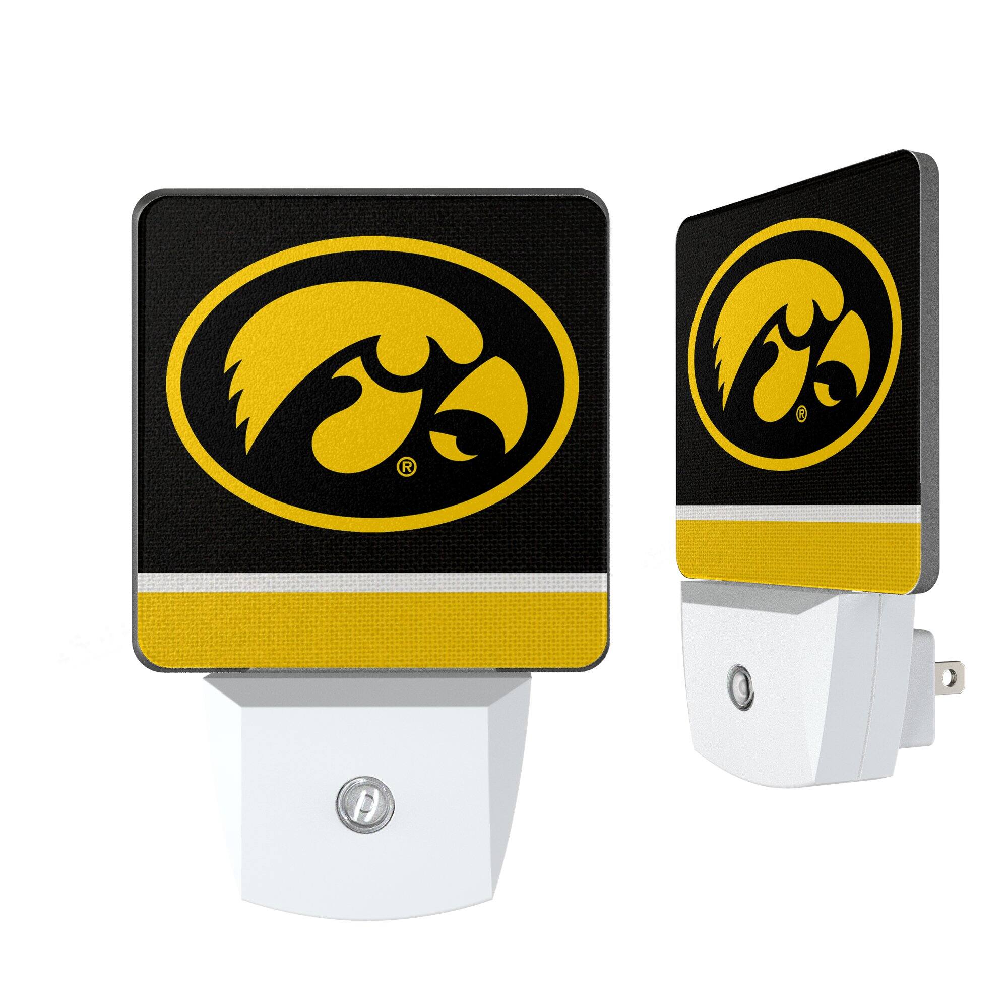 Keyscaper - Iowa Hawkeyes Stripe Design Nightlight 2-Pack - Multicolor
