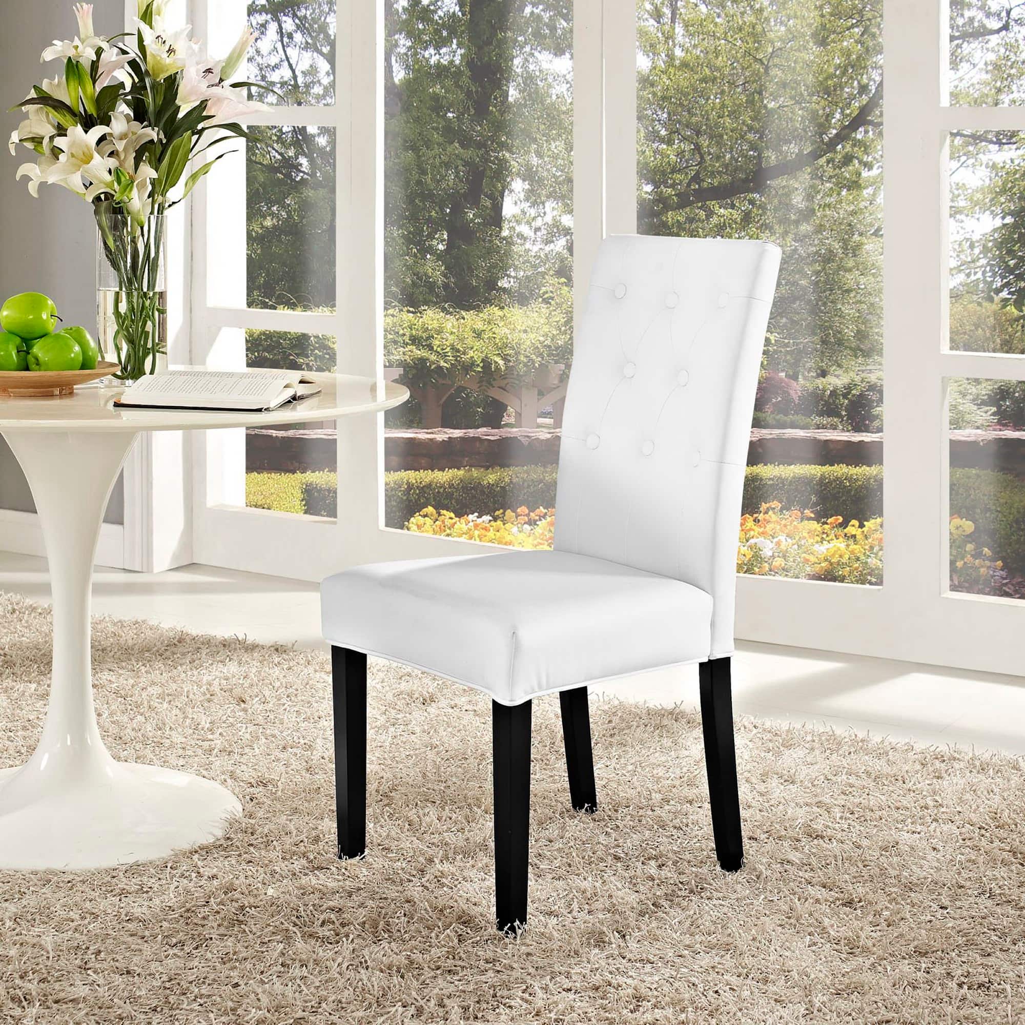 Confer Dining Vinyl Side Chair by Modway - White